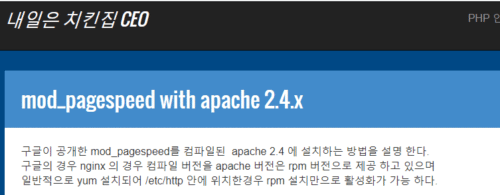 mod_pagespeed 설치 및 설정