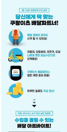 단건배달-쿠팡이츠 배달파트너 모집공고2