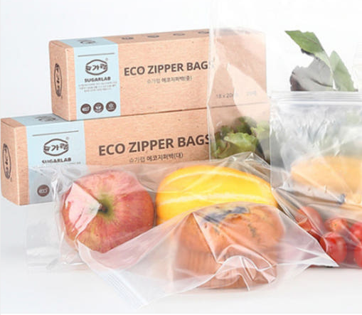 네이버 쇼핑 커넥트-슈가랩 사탕수수 지퍼백 5개_사이즈-대(25X30cm, 20매입)