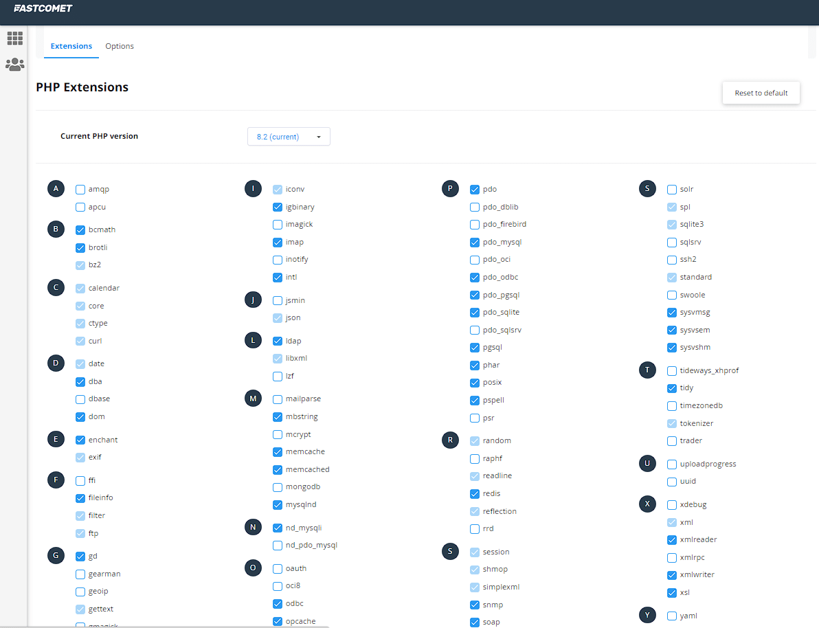 FastComet-Hosting-PHP-8.2-확장-기능