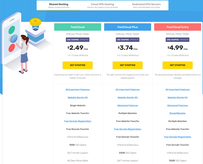 FastComet Pricing-Shared Hosting