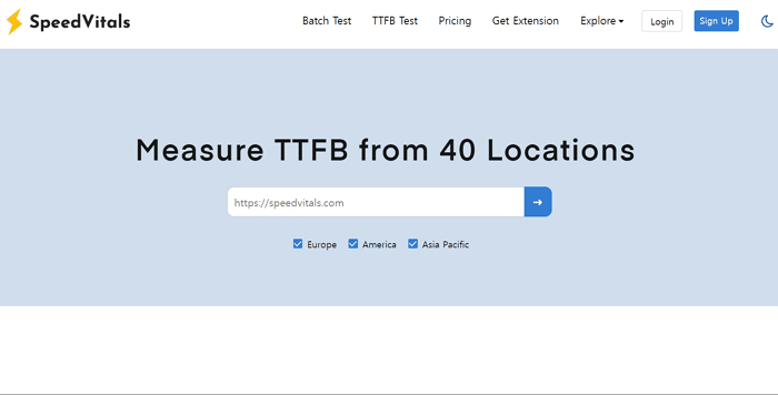 TTFB 측정 사이트 메인