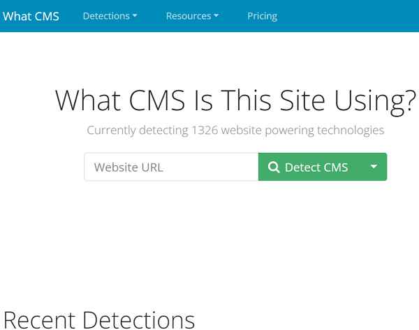 트What CMS 조회 사이트 whatcms.org