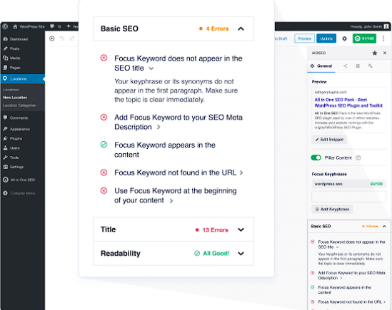 AIOSEO(All in One for WordPress) 페이지 분석