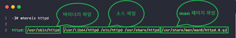리눅스 whereis 명령어의 파일 설명