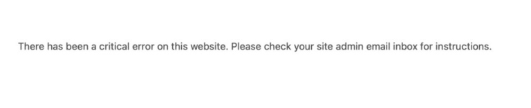 워드프레스 There has been a critical error on your website 오류