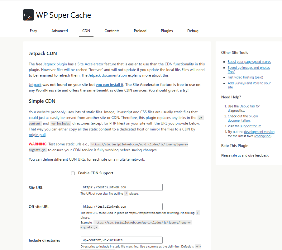 WP Super Cache 플러그인_CDN 설정 1[영어]