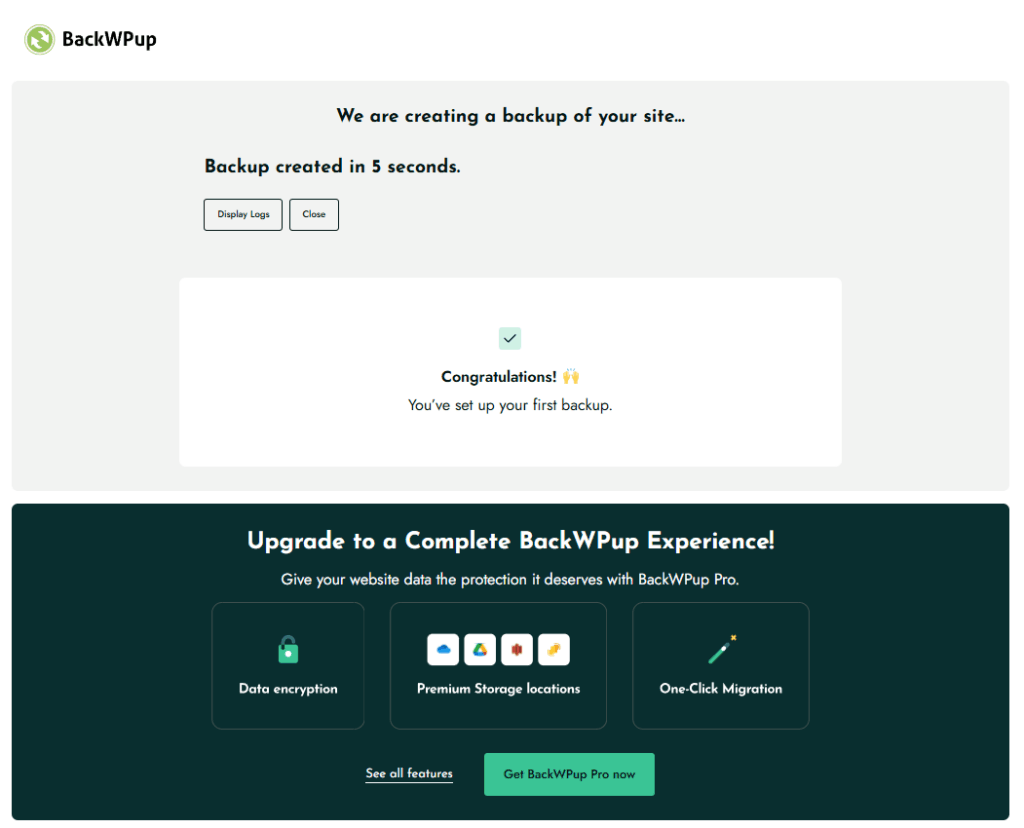 워드프레스 백업 플러그인-BackWPup 플러그인 설정 4 [영어]