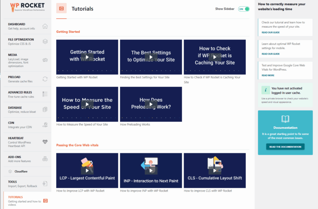 WP Rocket 플러그인 - 튜토리얼 1 [영어]