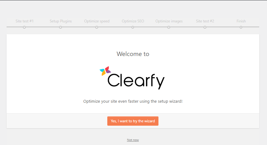 Clearfy 설정 마법사 1 [영어]