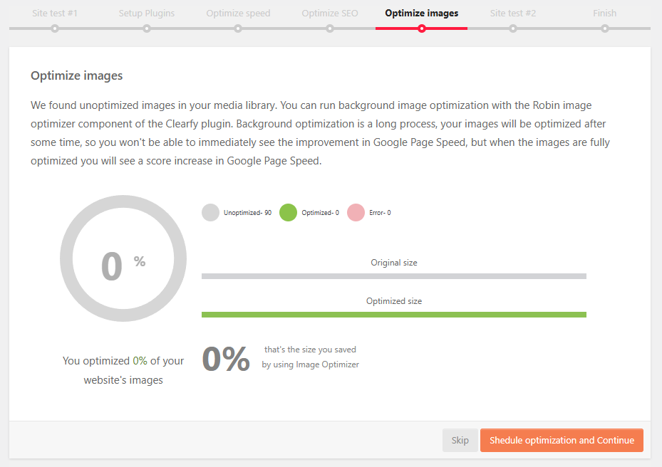 Clearfy 설정 마법사 6 - 이미지 최적화 [영어]