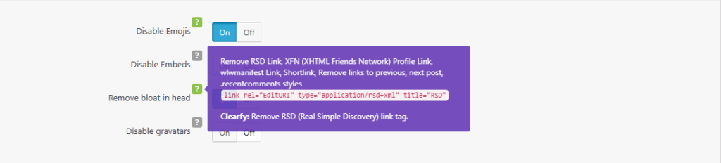 Clearfy 설정 - 성능_4_헤더 팽장 제거 상세[영어]