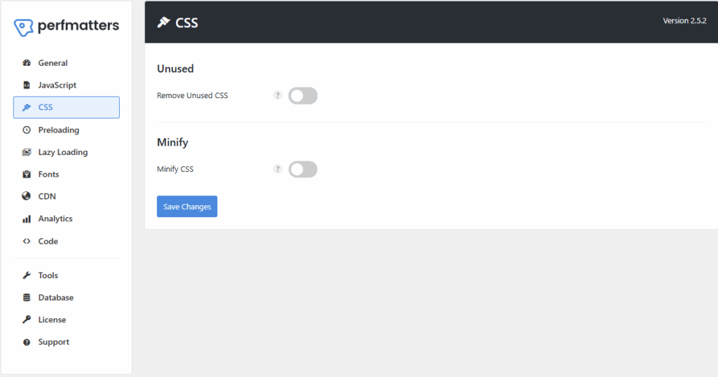 Perfmatters CSS Setting