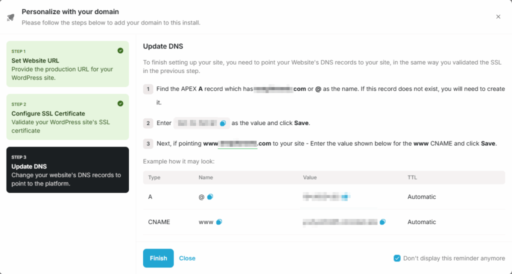 RocketNet 관리자 페이지-DNS 연결_3_사이트 연결_[영어]